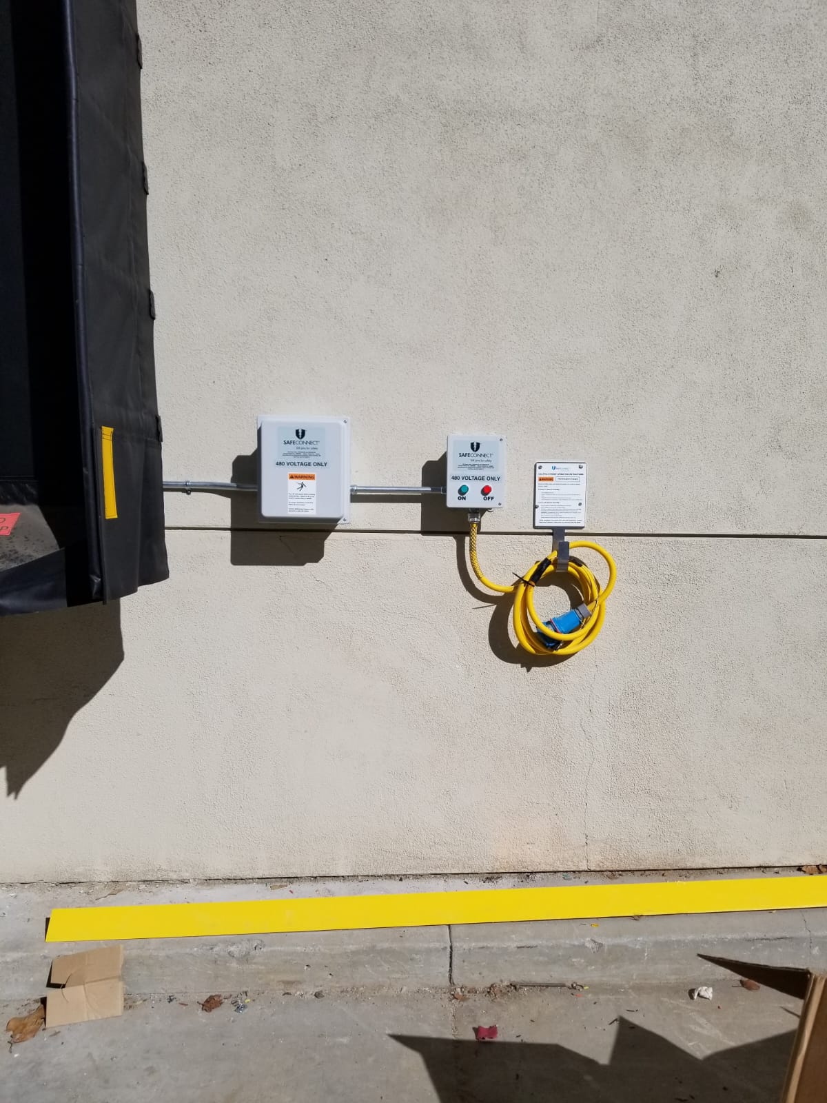 480 Volt Truck Plug In Station At Loading Dock — INE Electrical Service job photo