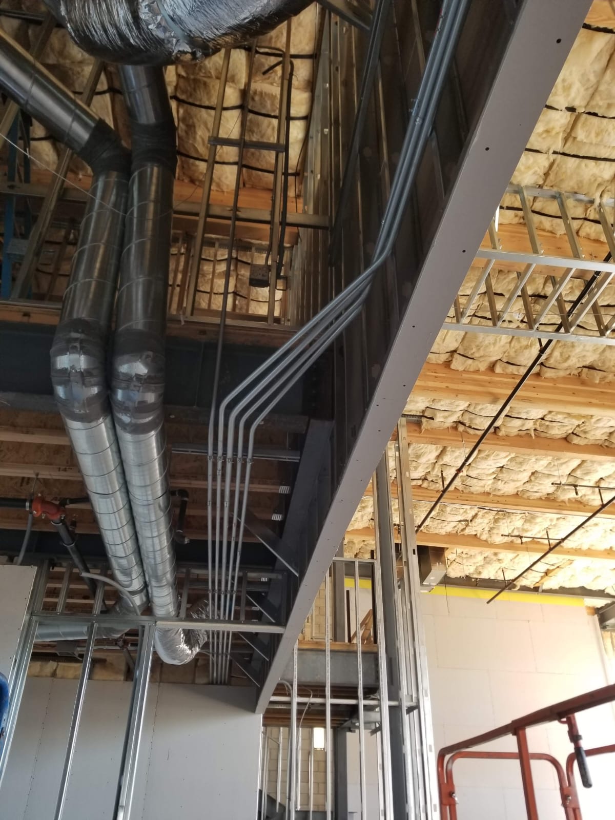 Emt Conduit Rough In Open Ceiling — INE Electrical Service job photo