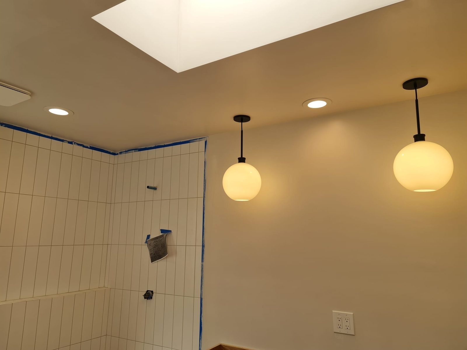 Bathroom Pendant And Recessed Lights — INE Electrical Service job photo