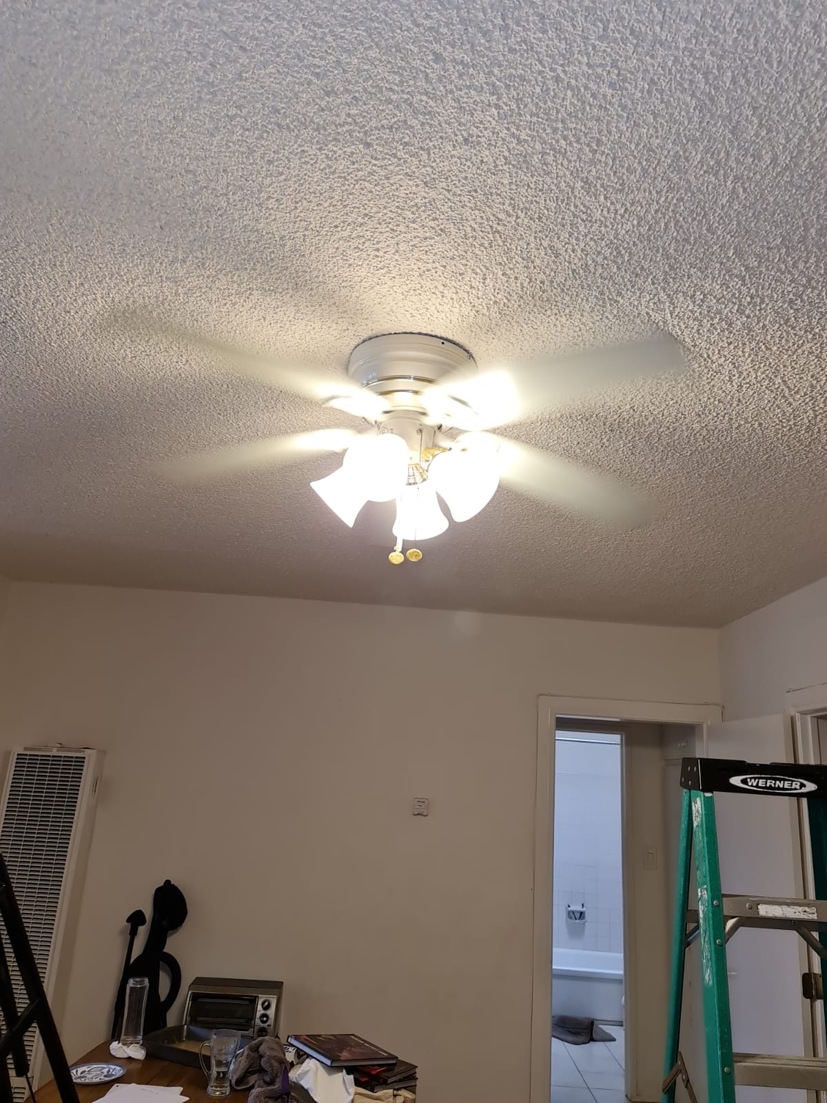 Ceiling Fan With Light Kit Installed — INE Electrical Service job photo