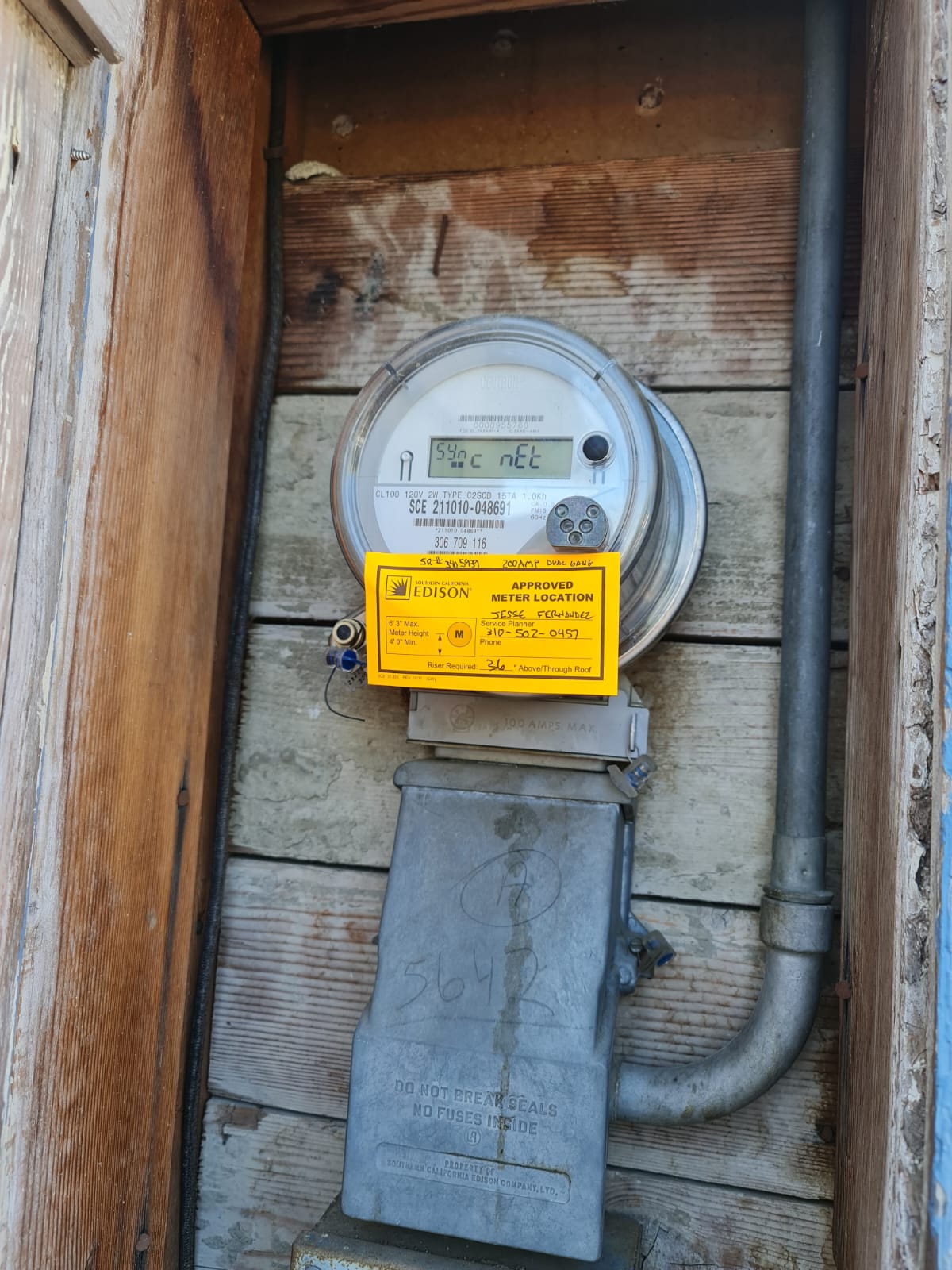 Electric Meter With Utility Approval Tag — INE Electrical Service job photo