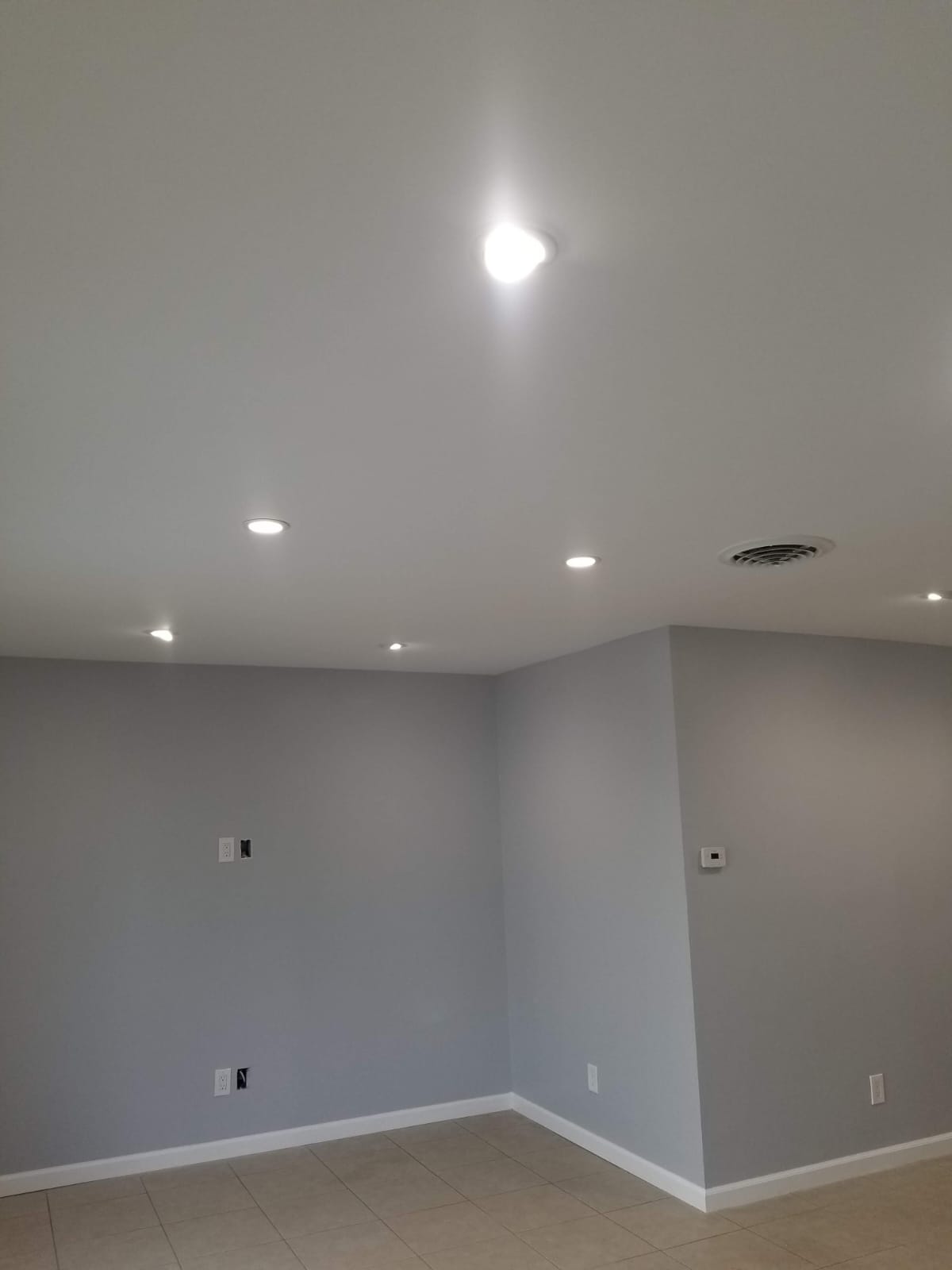 Led Recessed Lights In Finished Room — INE Electrical Service job photo
