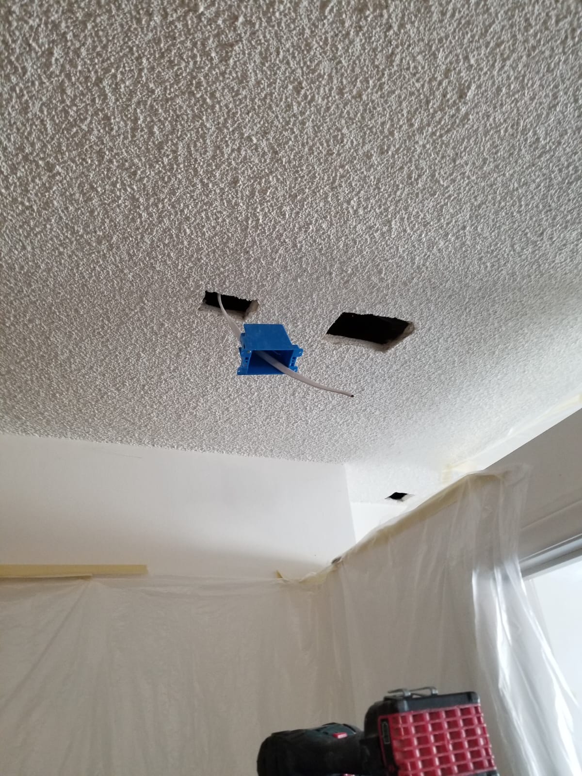 Smoke Detector Ceiling Box Rough In — INE Electrical Service job photo