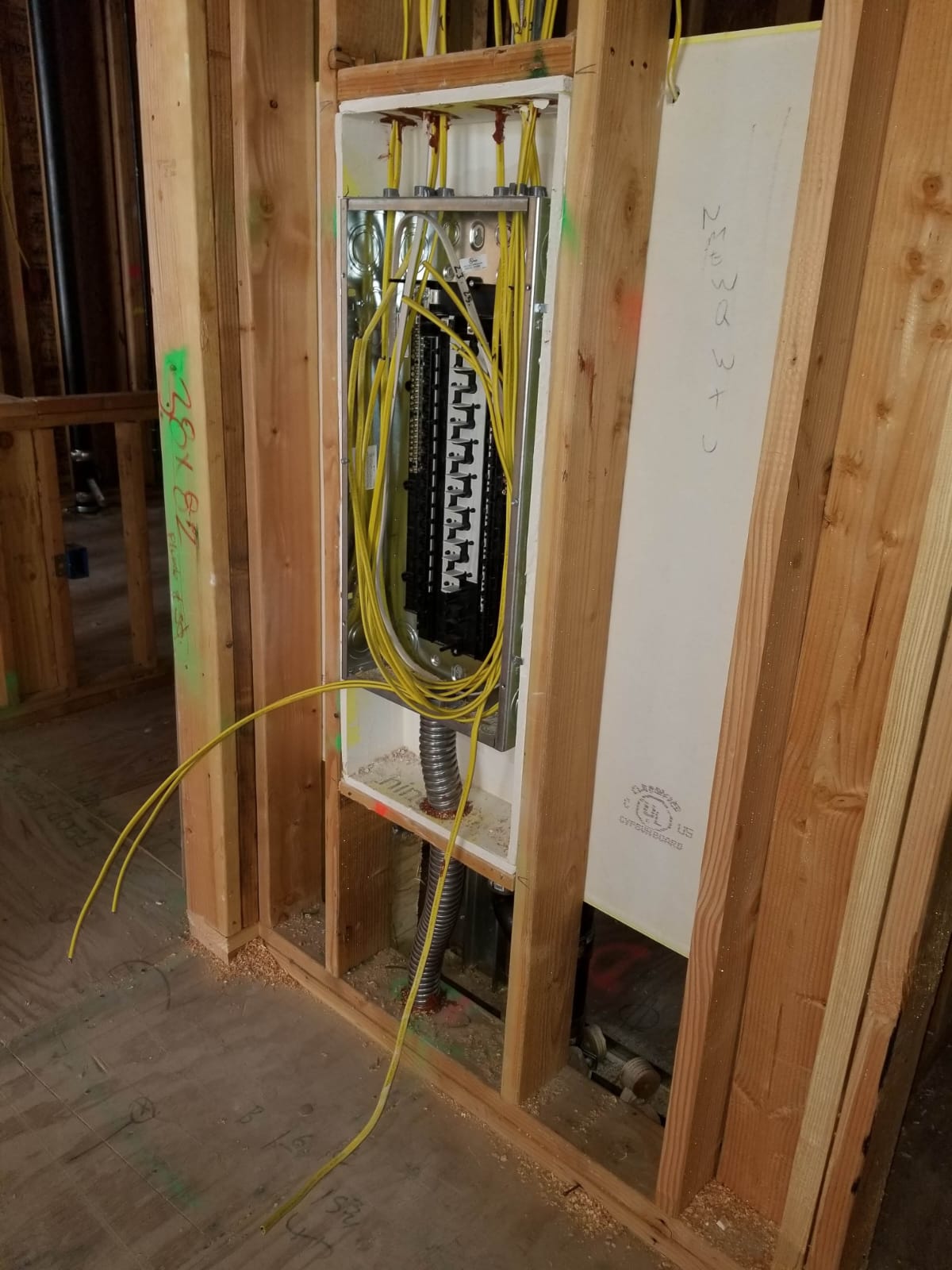 Subpanel Rough In In Framed Wall — INE Electrical Service job photo